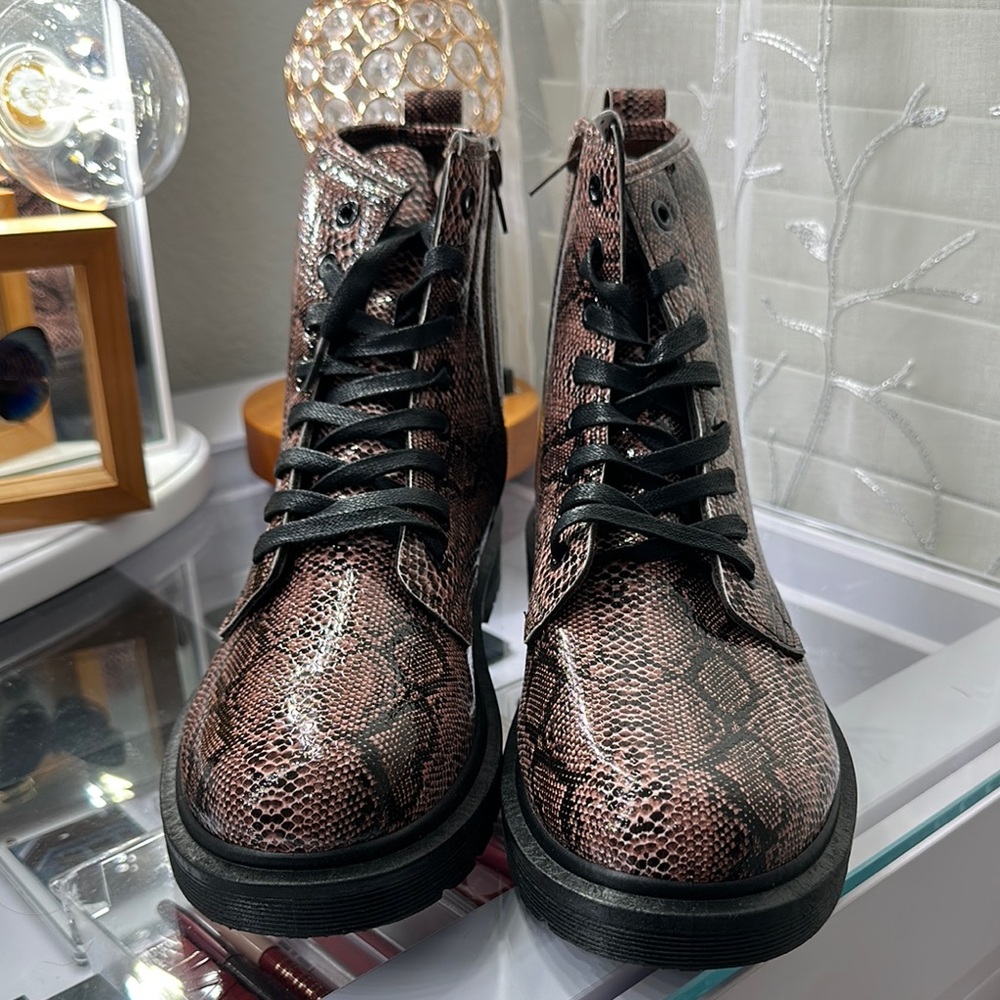 Pierre Dumas Black and Brown Combat Moto Boots